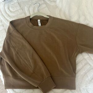 lululemon Softstreme Perfectly Oversized Cropped Crew size 6 color Taupetastic